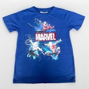Marvel Spiderman sequin reversing design boys tee shirt sz L